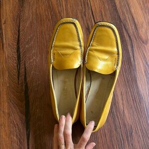 Prada Vibrant Yellow Leather Loafers